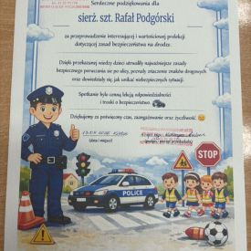 Podziękowania dla Pana Policjanta